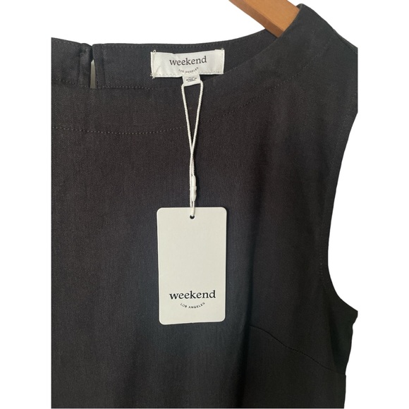 NWT Sleeveless Linen Blend Dress with Pockets in Washed Black Sizes S-M-L - Picture 8 of 12